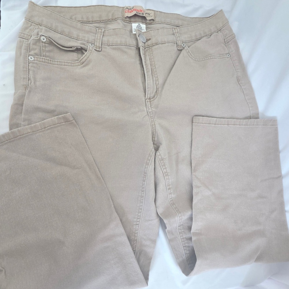 Just My Size Stretch Classic Denim Jeans Tan Khaki Size 18W Short Straight Leg